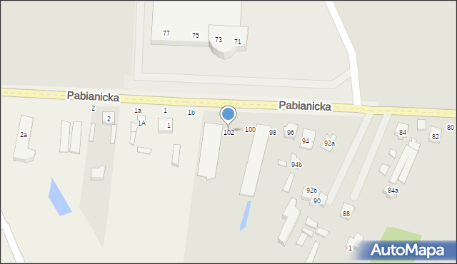 Rzgów, Pabianicka, 102, mapa Rzgów