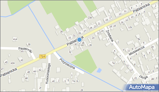 Rzgów, Pabianicka, 28A, mapa Rzgów