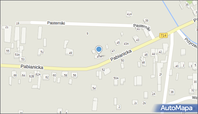 Rzgów, Pabianicka, 47A, mapa Rzgów