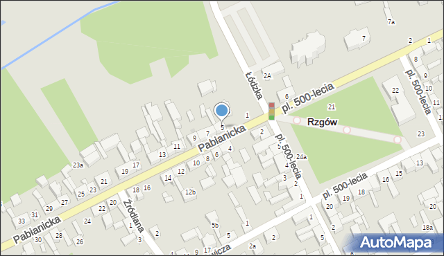 Rzgów, Pabianicka, 5, mapa Rzgów