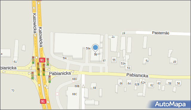 Rzgów, Pabianicka, 59, mapa Rzgów