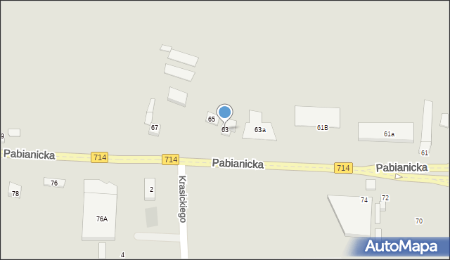 Rzgów, Pabianicka, 63, mapa Rzgów