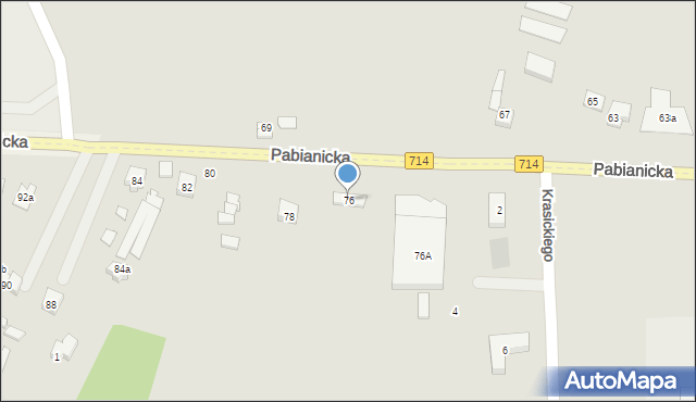 Rzgów, Pabianicka, 76, mapa Rzgów