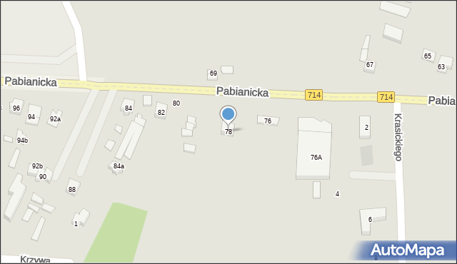 Rzgów, Pabianicka, 78, mapa Rzgów
