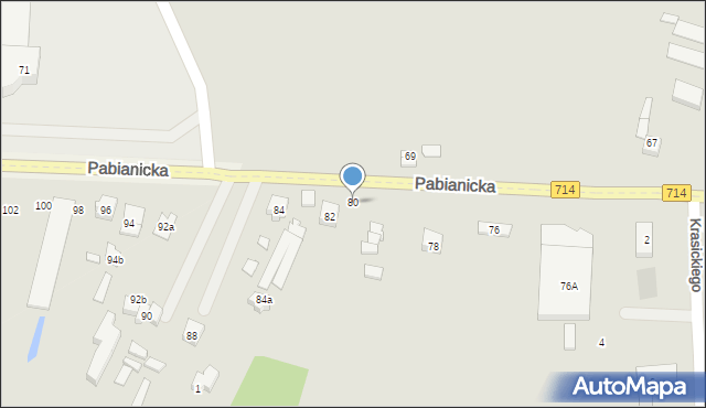 Rzgów, Pabianicka, 80, mapa Rzgów