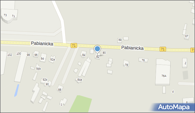 Rzgów, Pabianicka, 82, mapa Rzgów