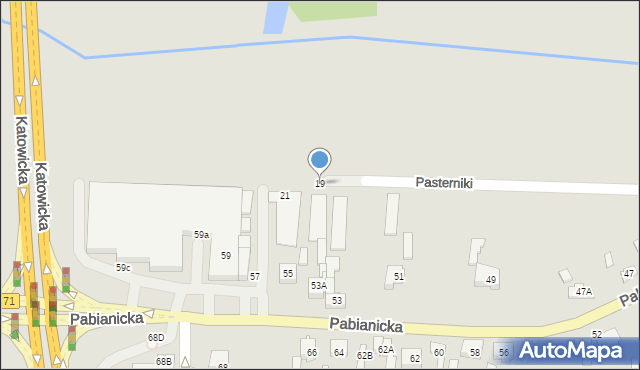 Rzgów, Pasterniki, 19, mapa Rzgów