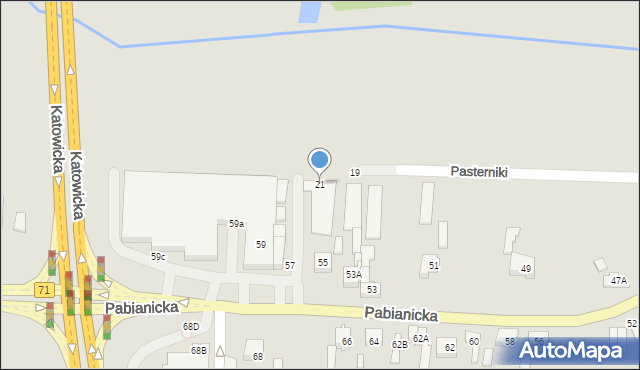 Rzgów, Pasterniki, 21, mapa Rzgów