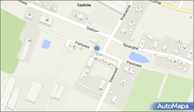 Sadków, Parkowa, 1a, mapa Sadków
