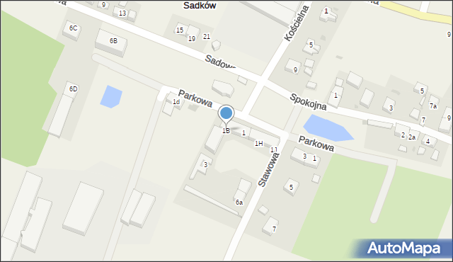 Sadków, Parkowa, 1B, mapa Sadków