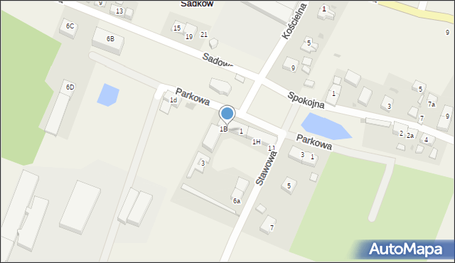 Sadków, Parkowa, 1C, mapa Sadków