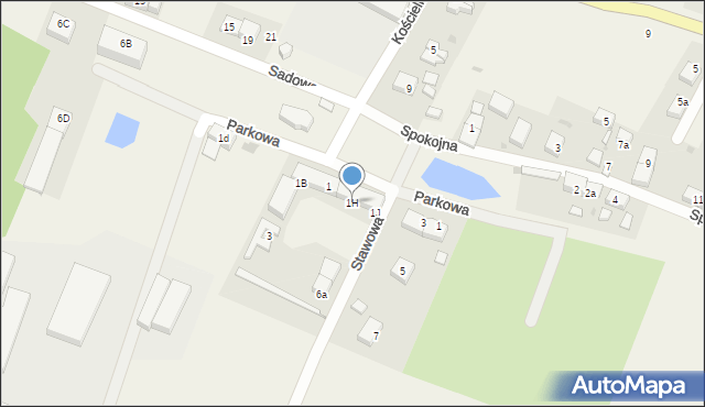 Sadków, Parkowa, 1H, mapa Sadków