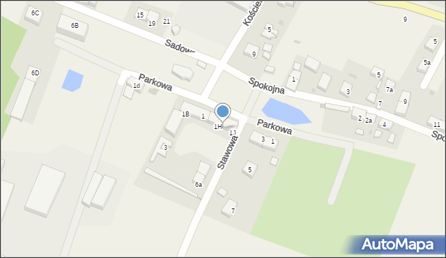 Sadków, Parkowa, 1I, mapa Sadków