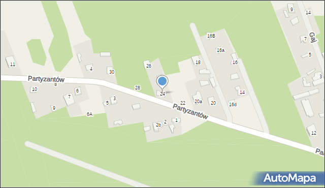 Sadowne, Partyzantów, 24, mapa Sadowne