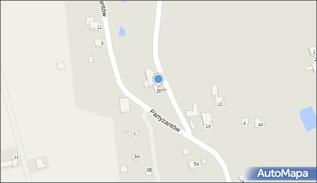 Sandomierz, Partyzantów, 16, mapa Sandomierza