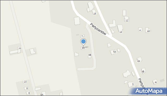 Sandomierz, Partyzantów, 9A, mapa Sandomierza