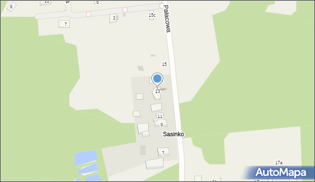 Sasino, Pałacowa, 13, mapa Sasino