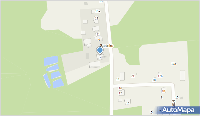 Sasino, Pałacowa, 7, mapa Sasino
