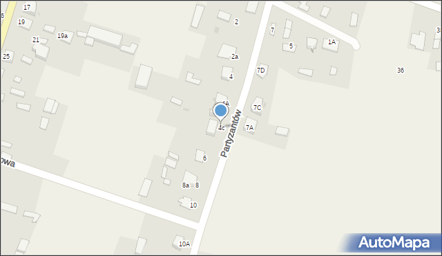 Secemin, Partyzantów, 4c, mapa Secemin