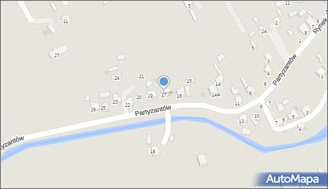 Sędziszów, Partyzantów, 17, mapa Sędziszów