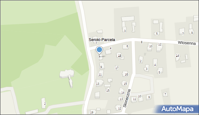 Seroki-Parcela, Pałacowa, 7, mapa Seroki-Parcela