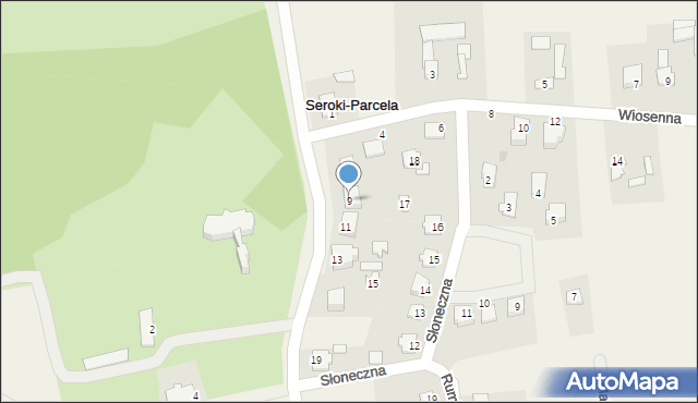 Seroki-Parcela, Pałacowa, 9, mapa Seroki-Parcela