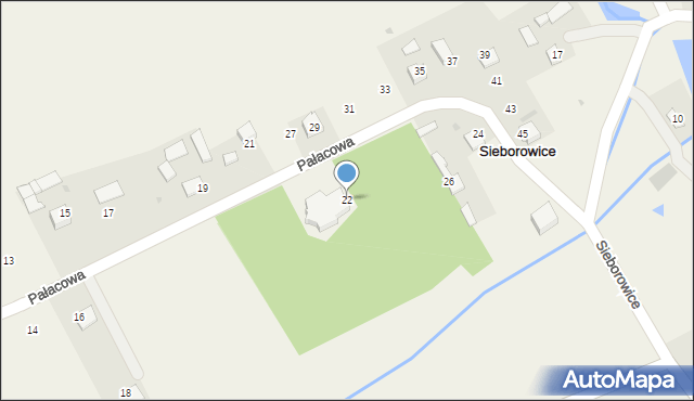 Sieborowice, Pałacowa, 22, mapa Sieborowice