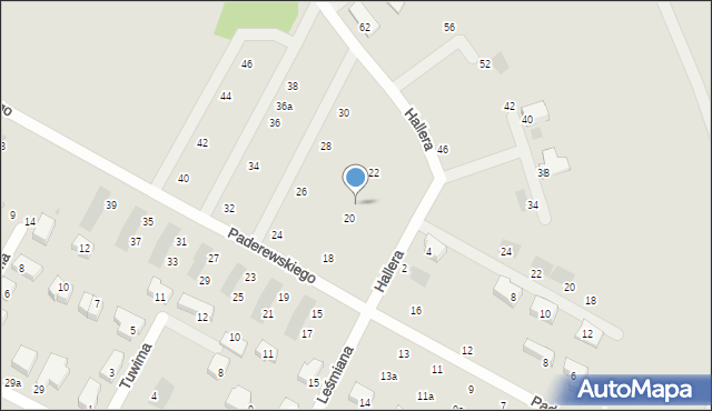 Siechnice, Paderewskiego Ignacego Jana, 20a, mapa Siechnice