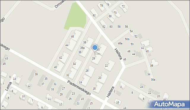 Siechnice, Paderewskiego Ignacego Jana, 28a, mapa Siechnice