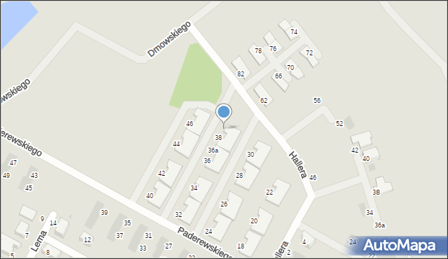 Siechnice, Paderewskiego Ignacego Jana, 38a, mapa Siechnice
