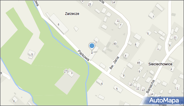 Sieciechowice, Parkowa, 4, mapa Sieciechowice