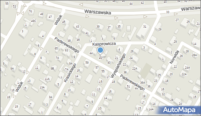 Siedlce, Paderewskiego Ignacego Jana, 42, mapa Siedlce