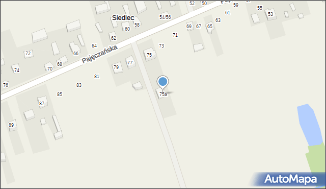 Siedlec, Pajęczańska, 75a, mapa Siedlec
