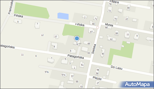 Siedliska, Patagońska, 4, mapa Siedliska