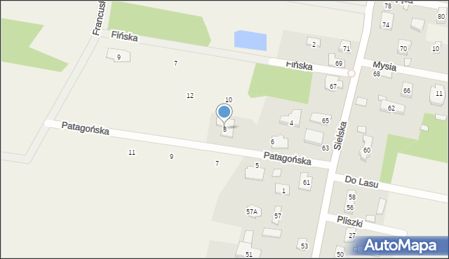 Siedliska, Patagońska, 8, mapa Siedliska