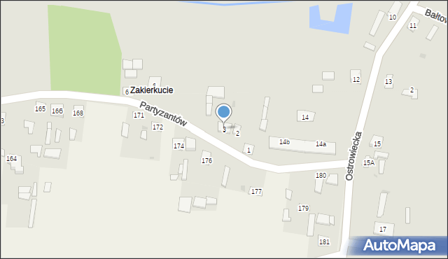 Sienno, Partyzantów, 3, mapa Sienno