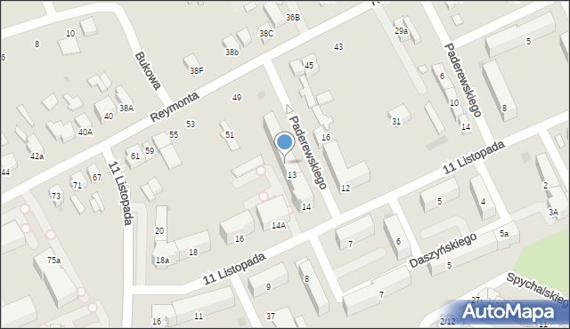 Sieradz, Paderewskiego Ignacego Jana, 13, mapa Sieradz