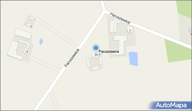 Sieroszewo, Paruszewice, 20, mapa Sieroszewo