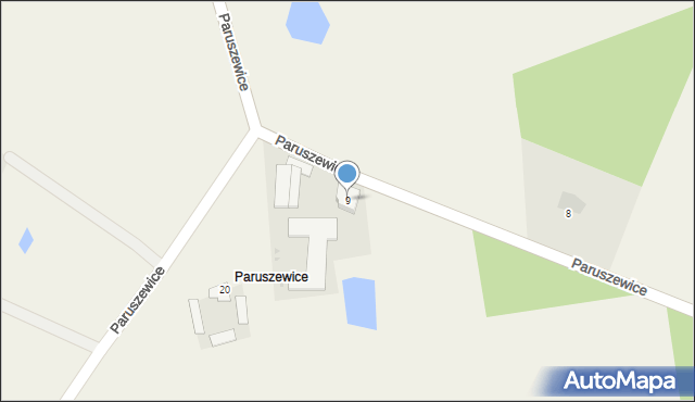 Sieroszewo, Paruszewice, 9, mapa Sieroszewo