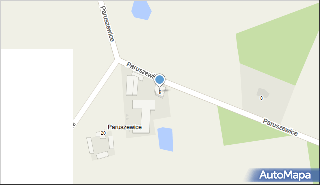 Sieroszewo, Paruszewice, 9, mapa Sieroszewo