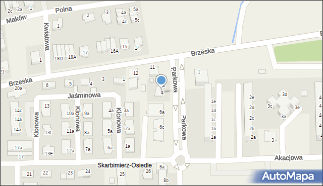 Skarbimierz-Osiedle, Parkowa, 4, mapa Skarbimierz-Osiedle