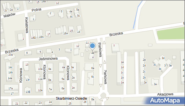 Skarbimierz-Osiedle, Parkowa, 4a, mapa Skarbimierz-Osiedle