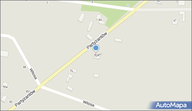 Skaryszew, Partyzantów, 51A, mapa Skaryszew