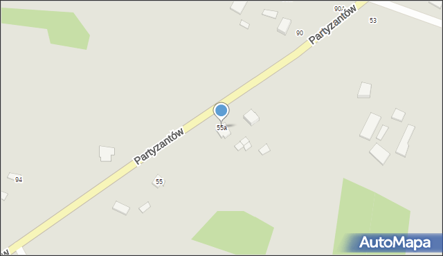 Skaryszew, Partyzantów, 55a, mapa Skaryszew