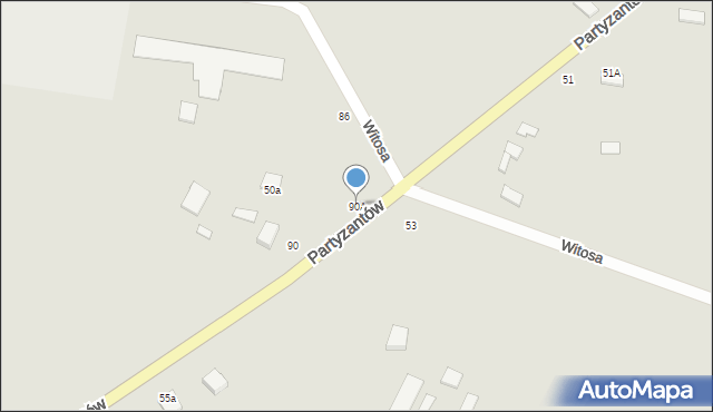 Skaryszew, Partyzantów, 90A, mapa Skaryszew