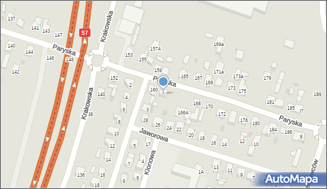 Skarżysko-Kamienna, Paryska, 162, mapa Skarżysko-Kamienna