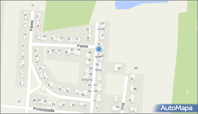 Skierdy, Pawia, 55/57, mapa Skierdy