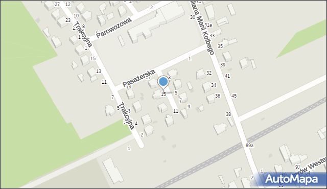 Skierniewice, Pasażerska, 15, mapa Skierniewic