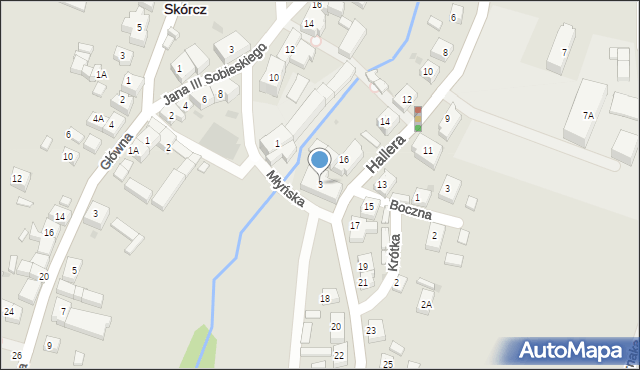 Skórcz, Parkowa, 3, mapa Skórcz