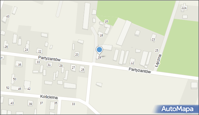 Skrzeszew, Partyzantów, 14, mapa Skrzeszew